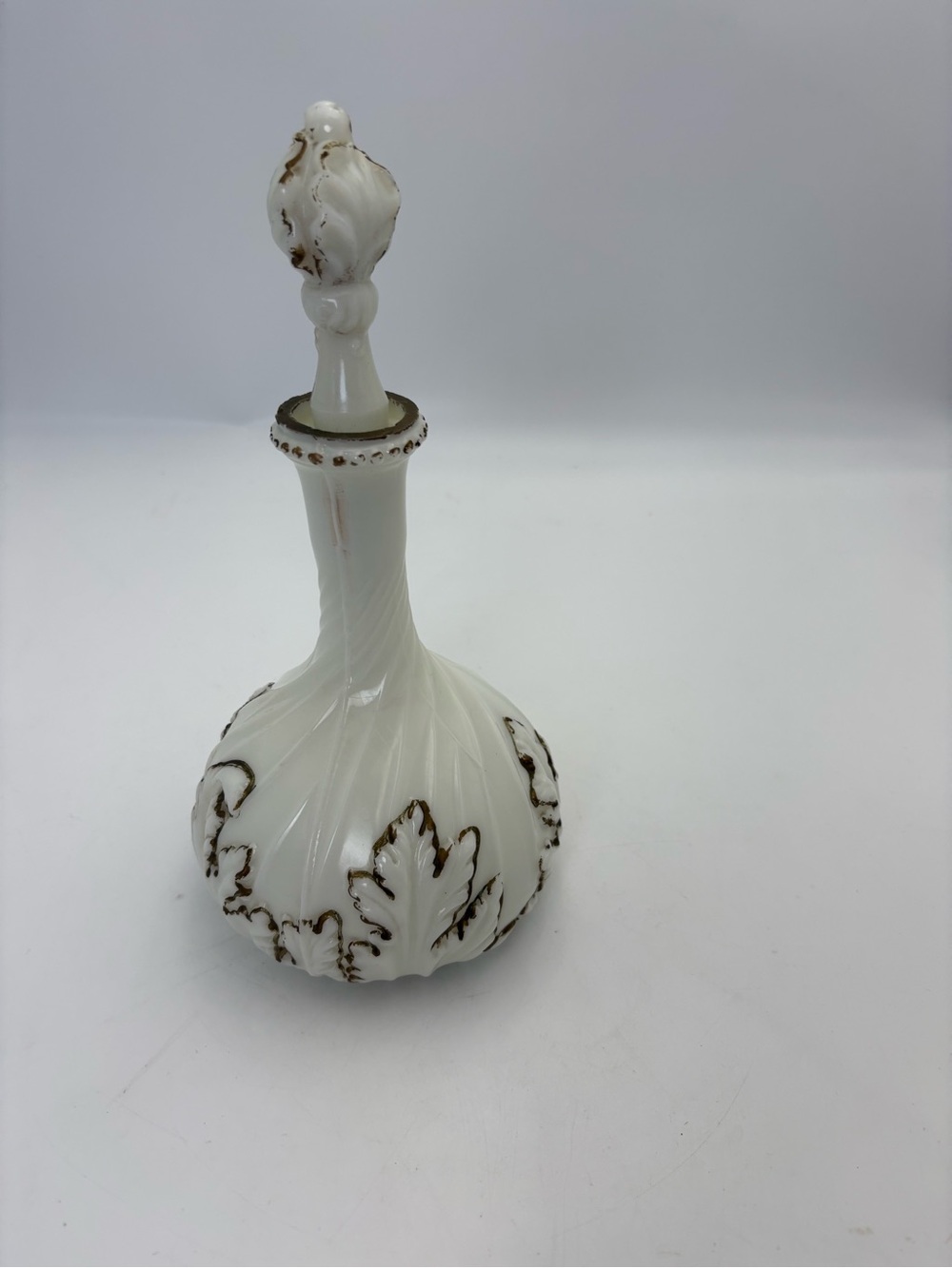 Antique Milk Glass Apothecary Vanity Bottle - Picture 6 of 13